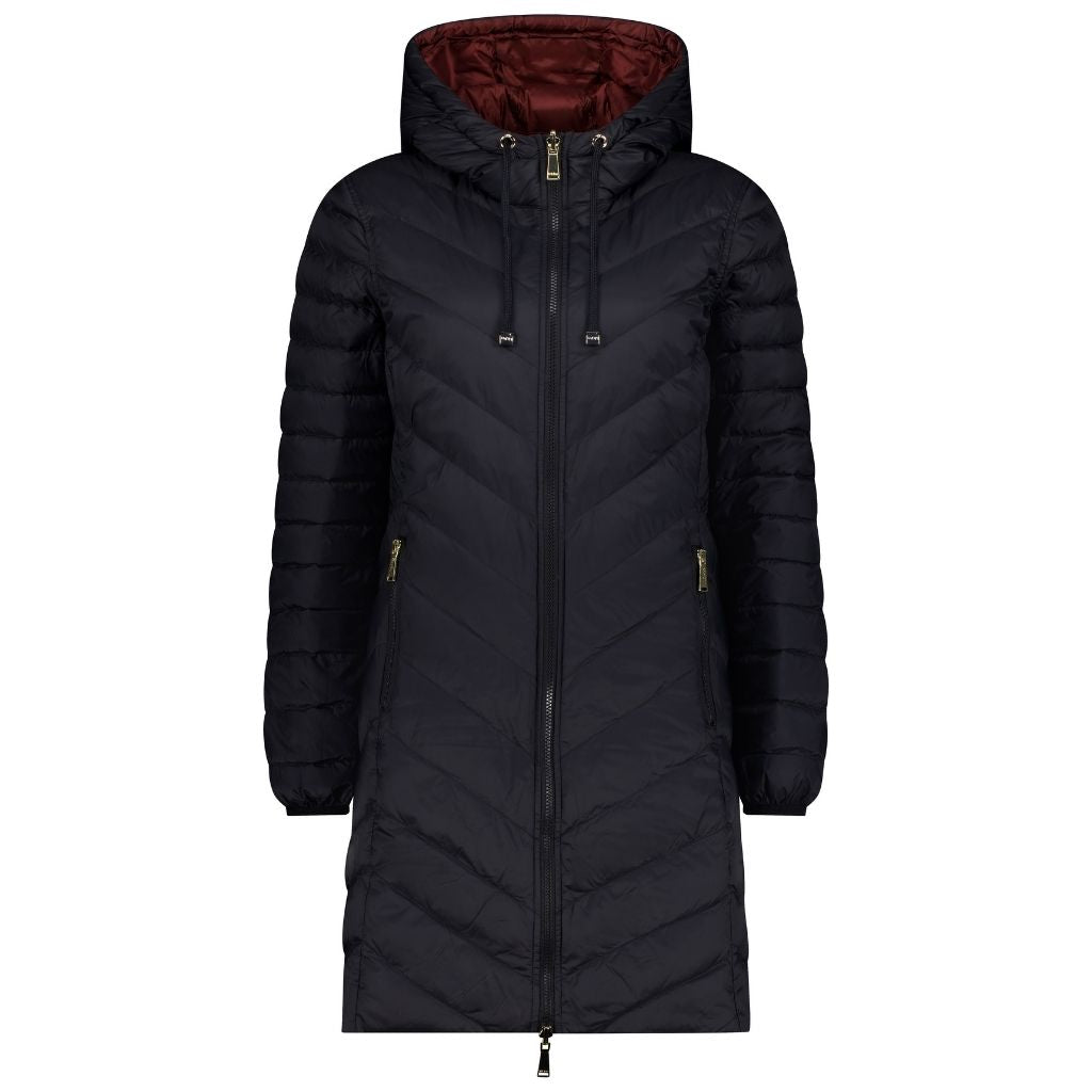 Arnie Women's 90/10 Reversible Down Coat - Black/Cabernet