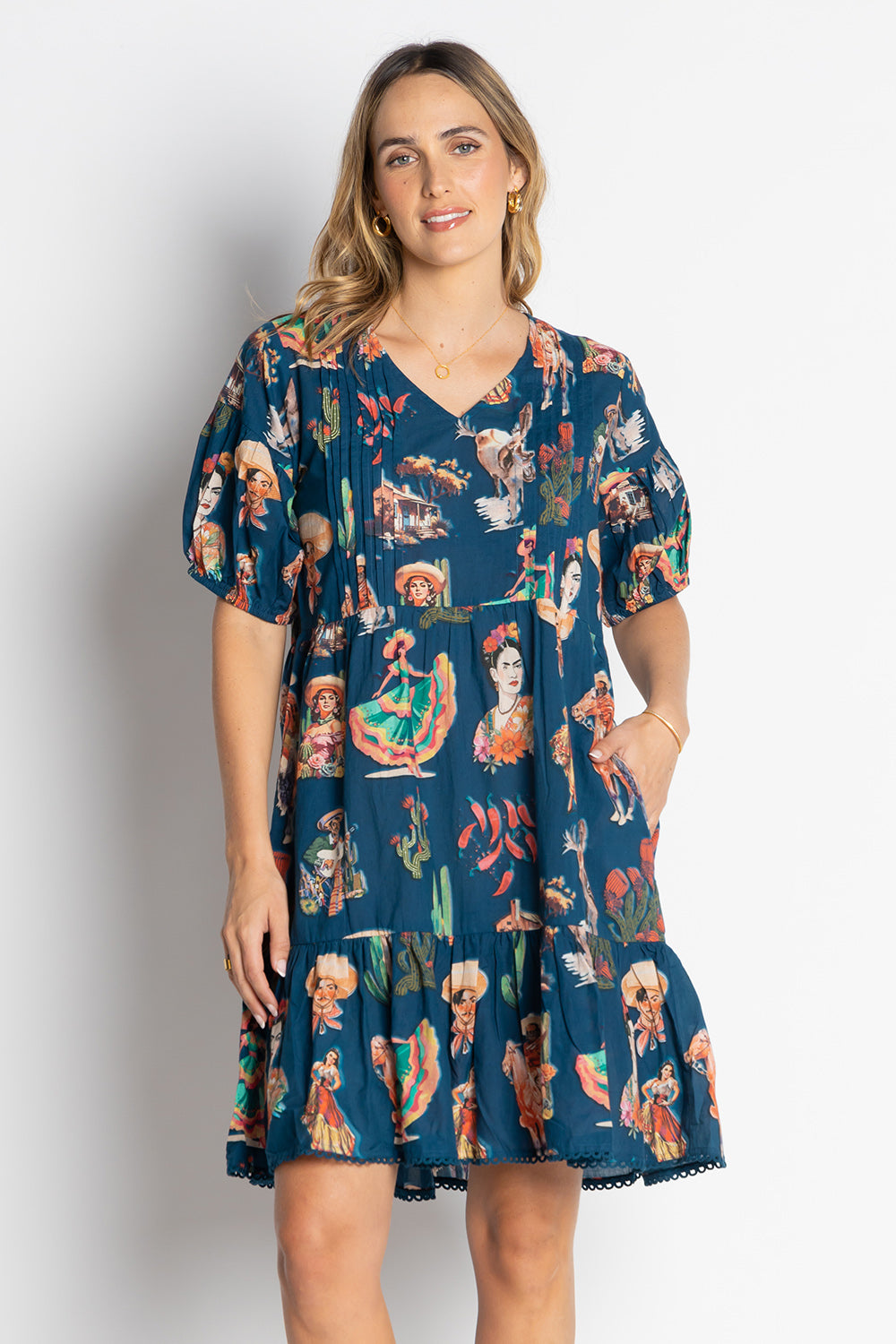 Lula Life Arriba Dress Navy