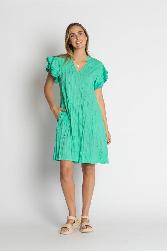 Lula Life Celeste Ruffle Dress Sea