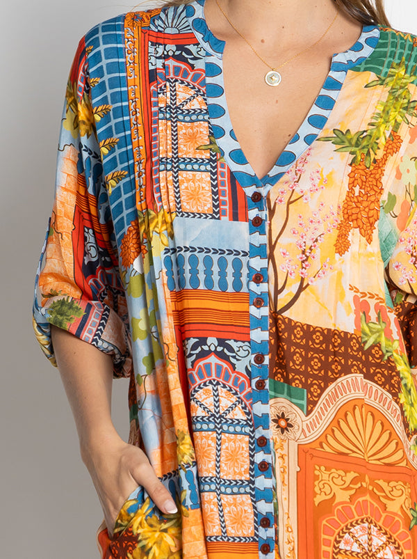 Lula Life Lanthea Button Dress Multi