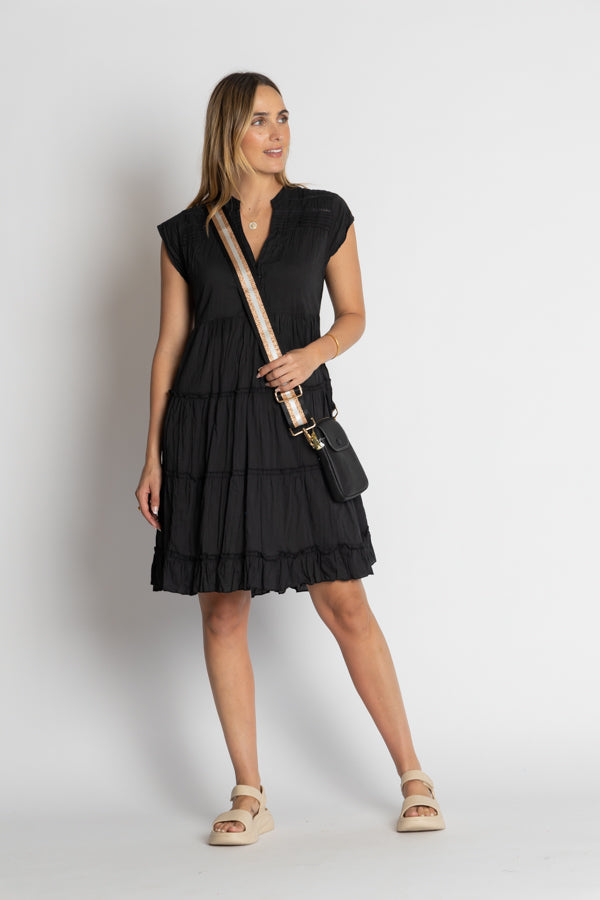 Lula Life Shayna Tiered Dress Black