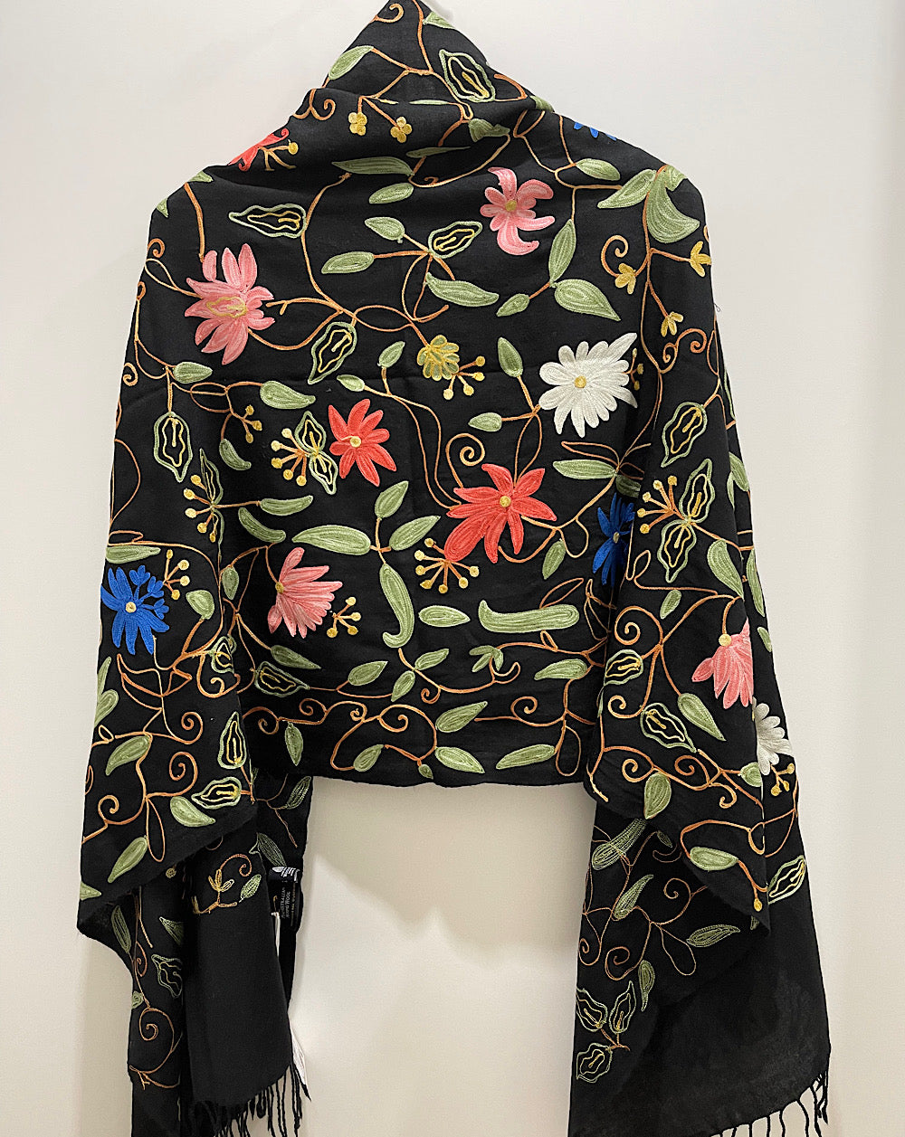 FLORA-BLACK WITH MULTI EMBROIDERY