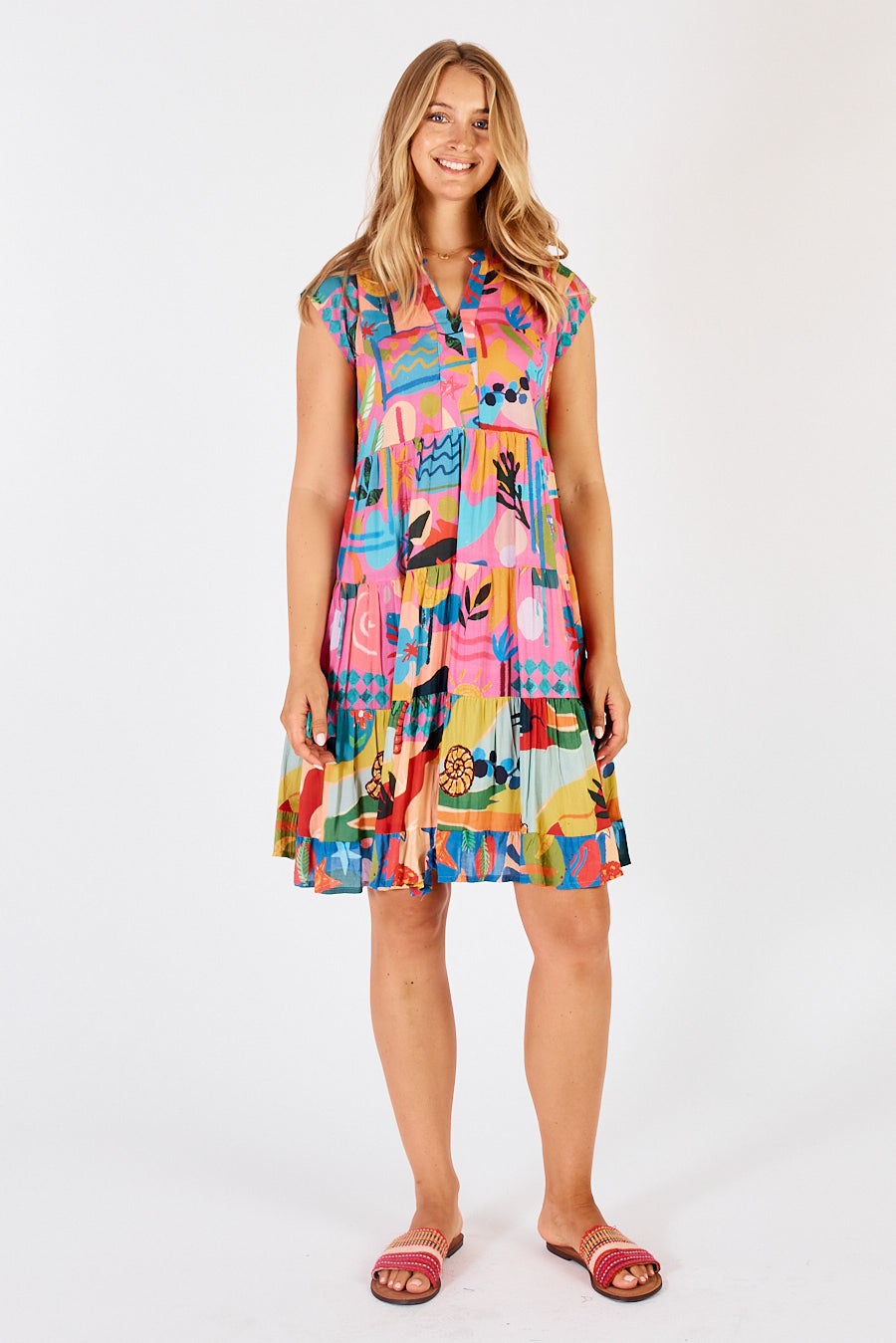 Lula Life Solana Tiered Dress Melon