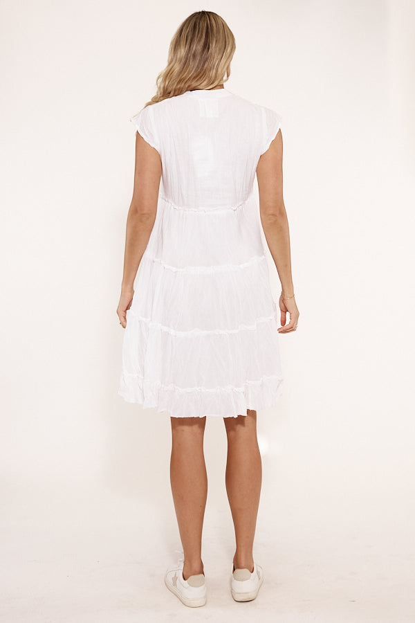 Lulalife Gwen Tier Dress White