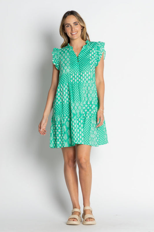 Lula Life Talei Ruffle Dress Sea