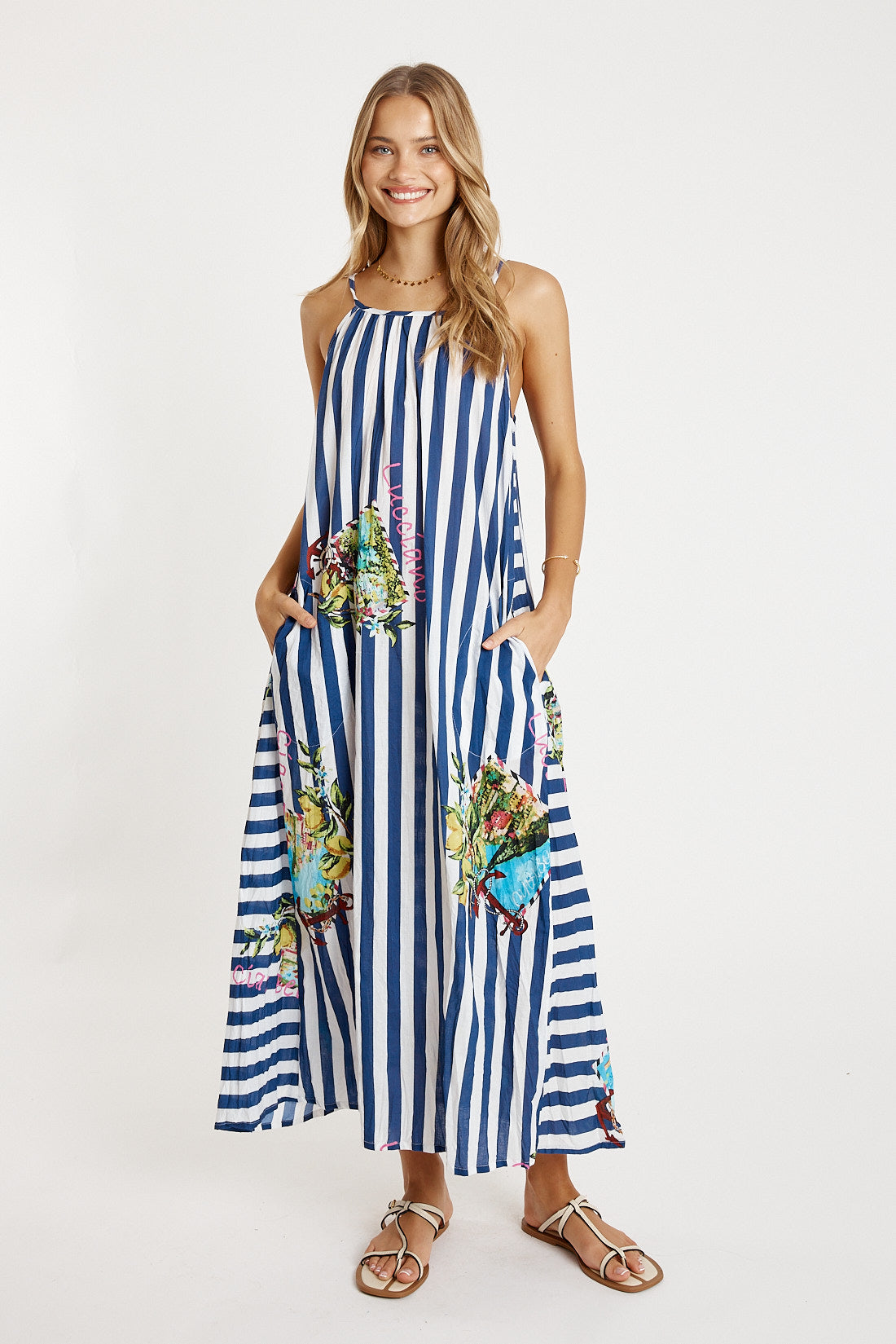 LulaLife Lucciano Maxi Navy Stripe