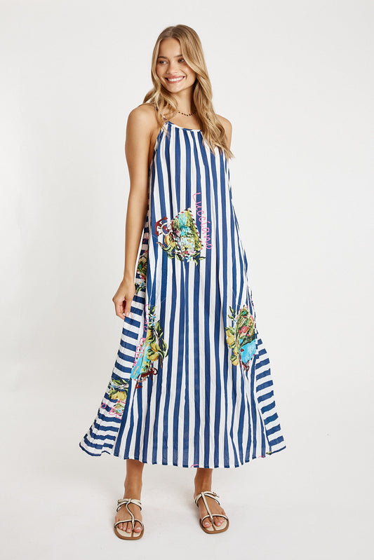 LulaLife Lucciano Maxi Navy Stripe