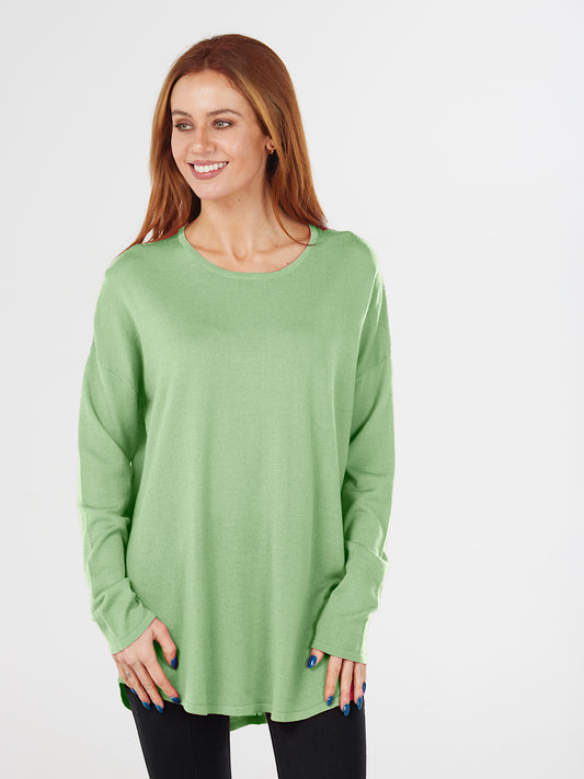 Fields Knitwear Centre Back Seam Pullover - Lime
