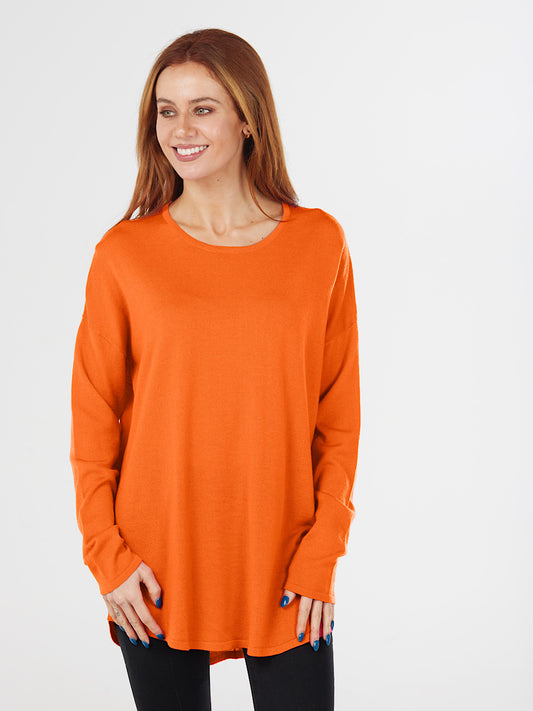 Fields Knitwear Jersey Centre Back Seam Pullover - Orange