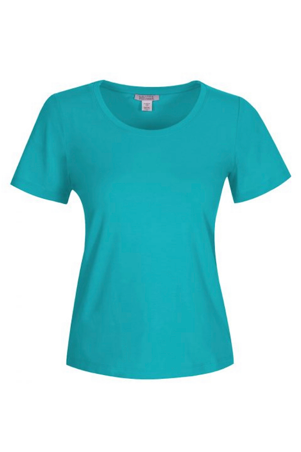 Dolcezza Round Neck Short Sleeve Cotton Top 22500 Aqua