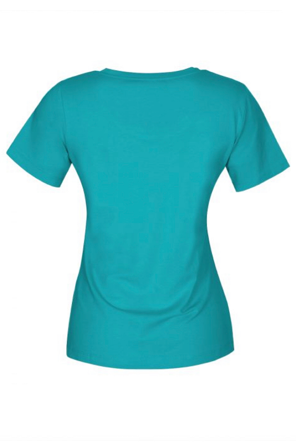 Dolcezza Round Neck Short Sleeve Cotton Top 22500 Aqua