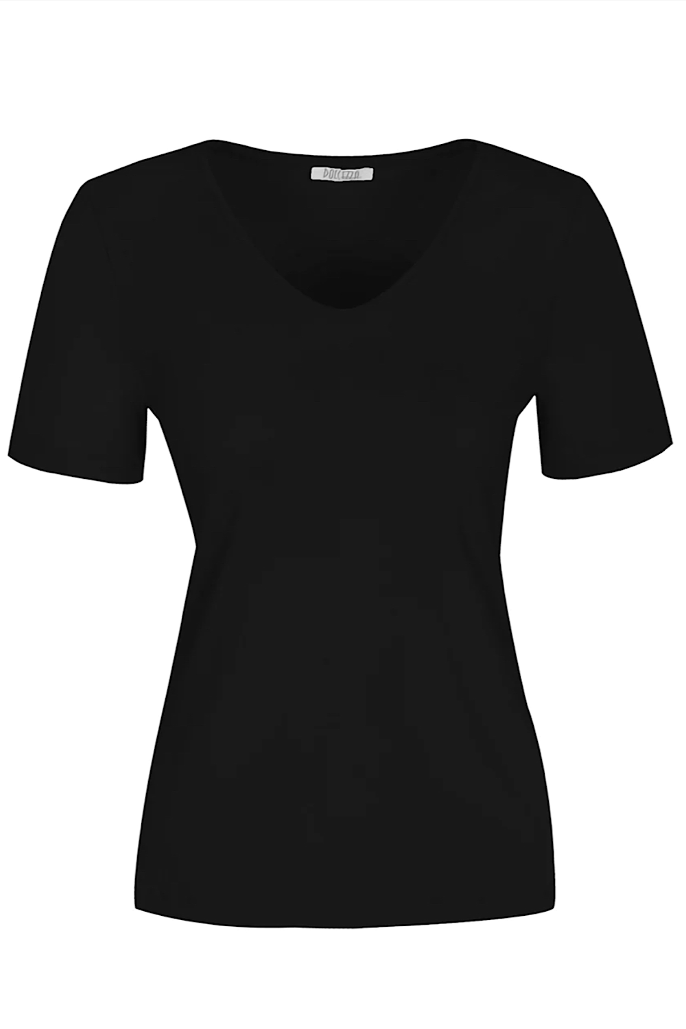 Dolcezza V Neck Short Sleeve Cotton Top 22501 Black